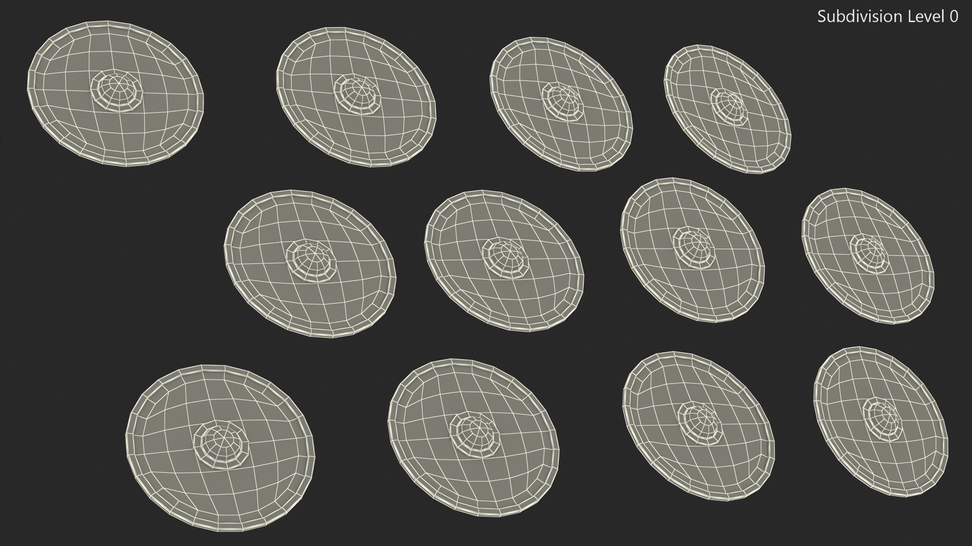 3D Viking Shields Set model