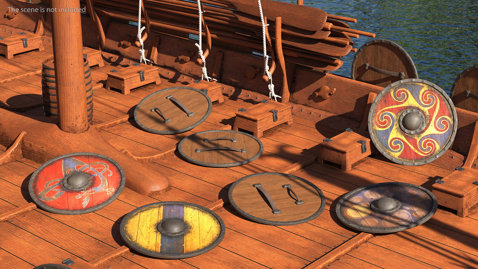 3D Viking Shields Set model