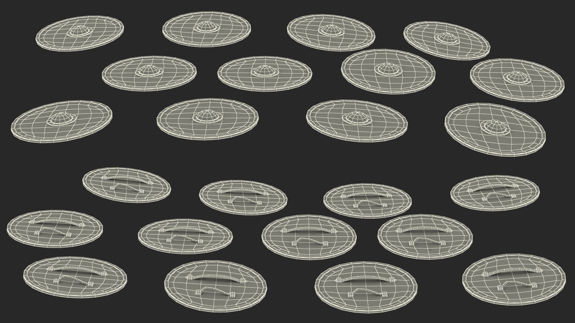 3D Viking Shields Set model