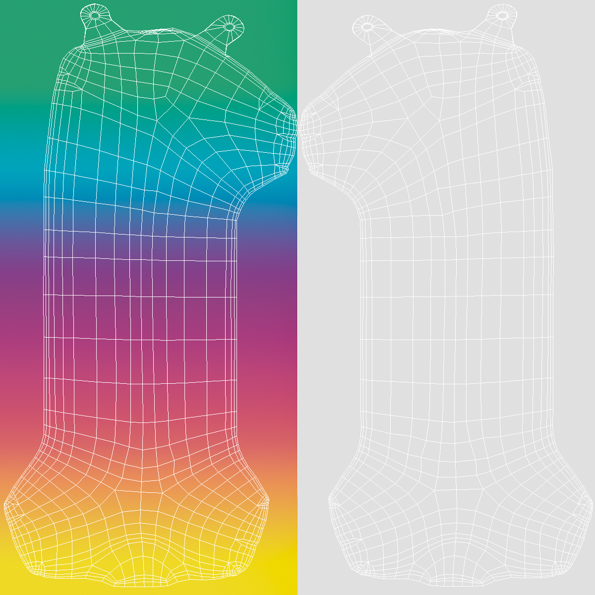 3D model Balloon Numbers 1 Rainbow