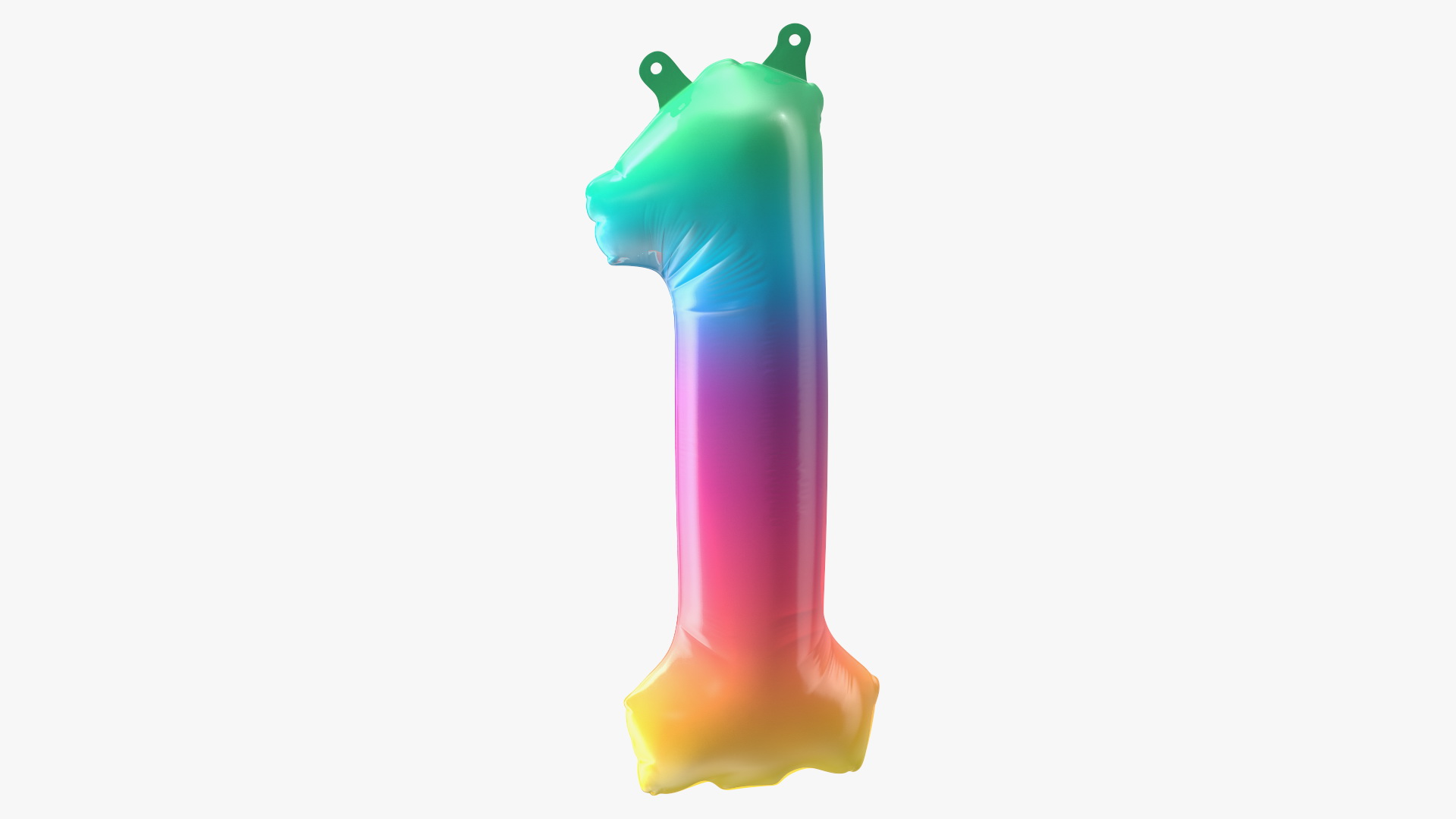 3D model Balloon Numbers 1 Rainbow