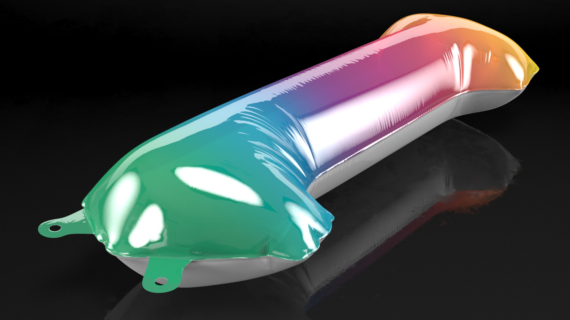 3D model Balloon Numbers 1 Rainbow