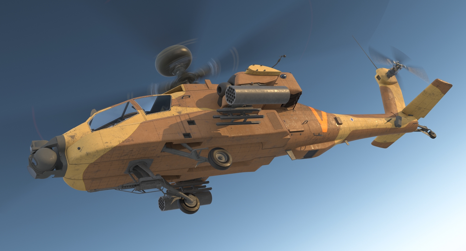 3D AH 64D Apache Longbow Israel model