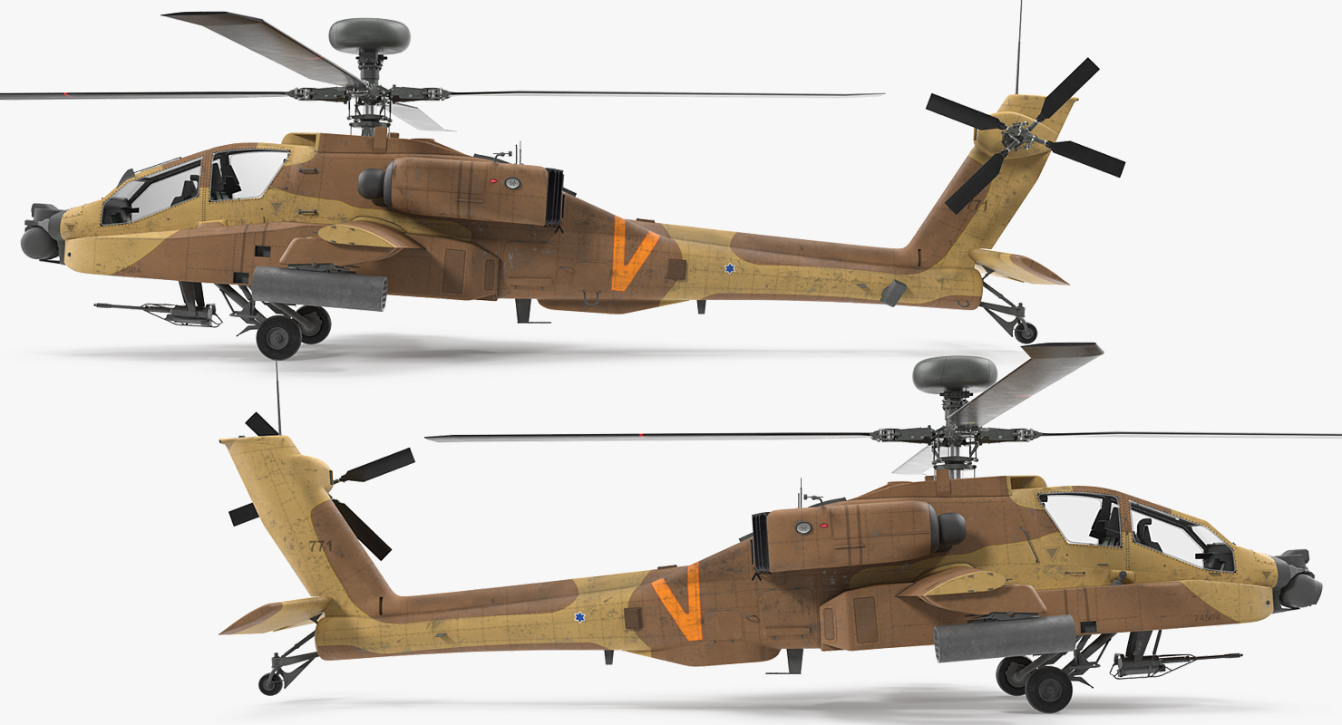 3D AH 64D Apache Longbow Israel model