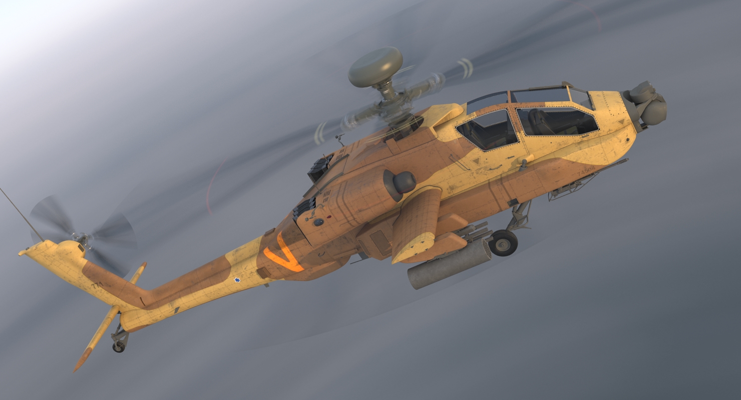 3D AH 64D Apache Longbow Israel model