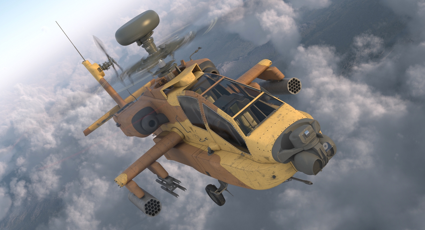 3D AH 64D Apache Longbow Israel model