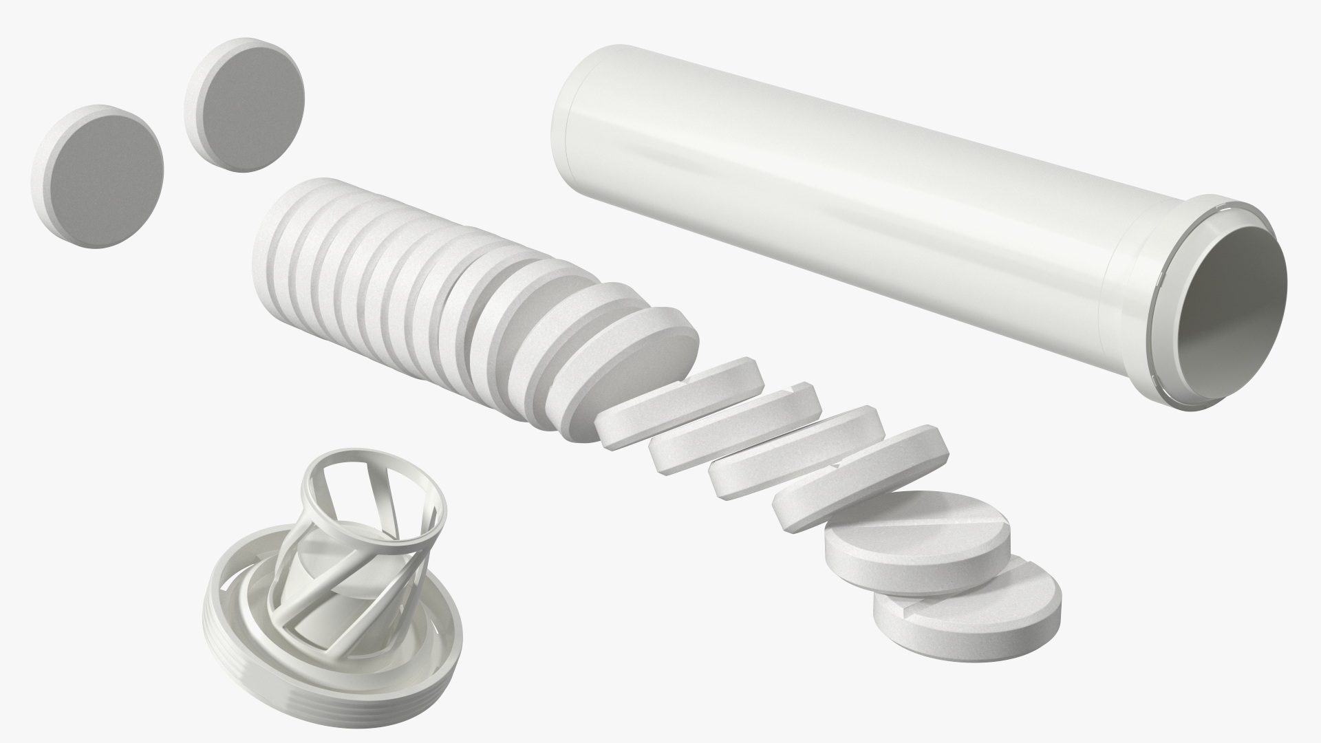 3D model Tube Effervescent Packaging 25 Tabs Open