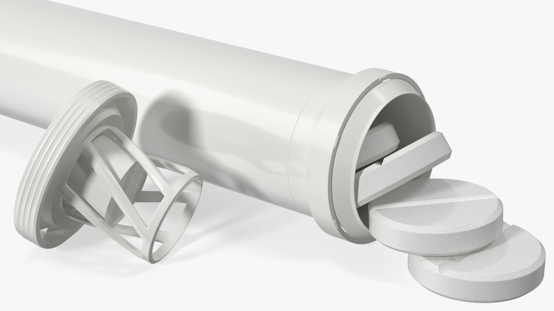 3D model Tube Effervescent Packaging 25 Tabs Open