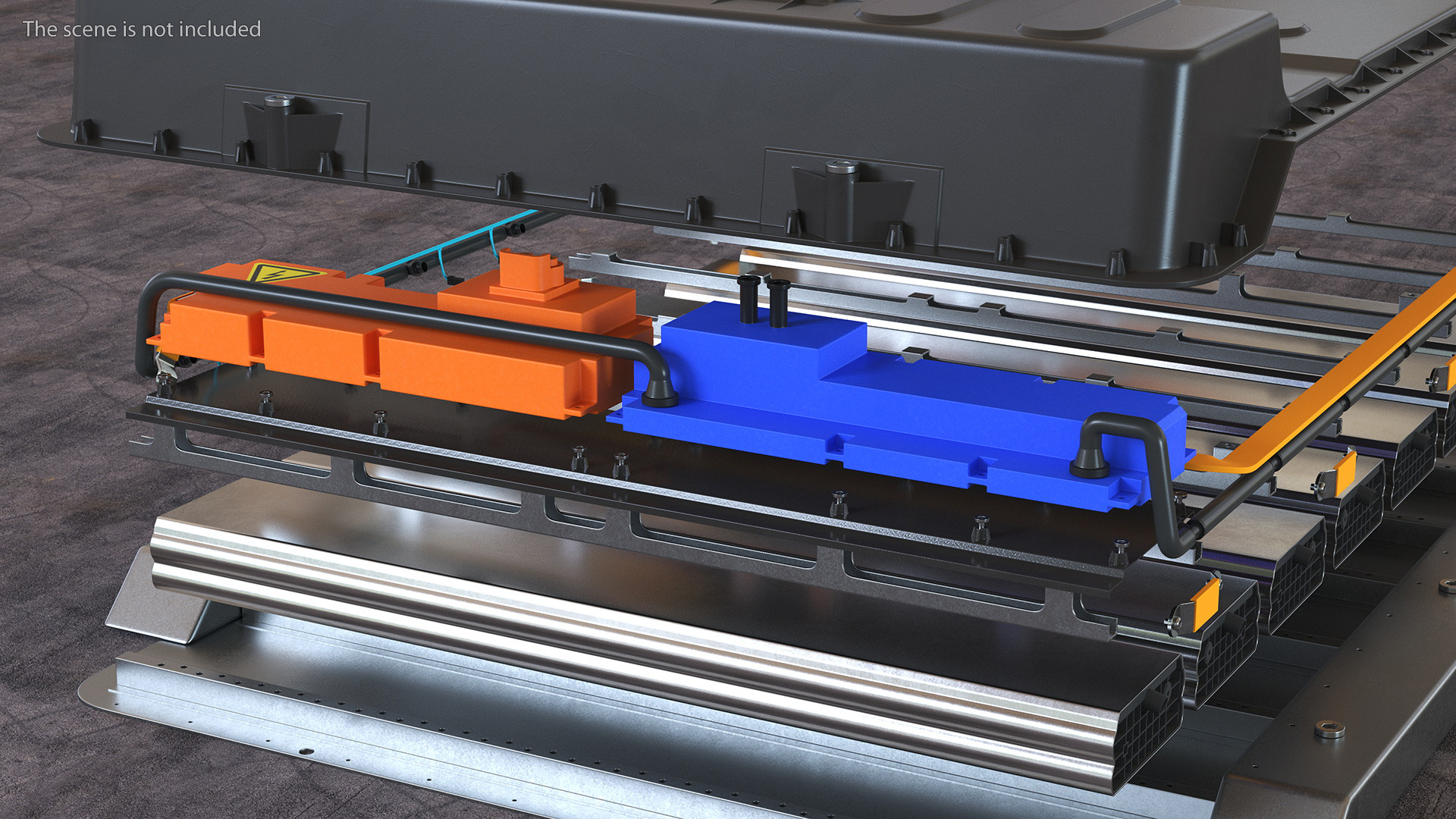 3D Disassembled Electric Car Battery model