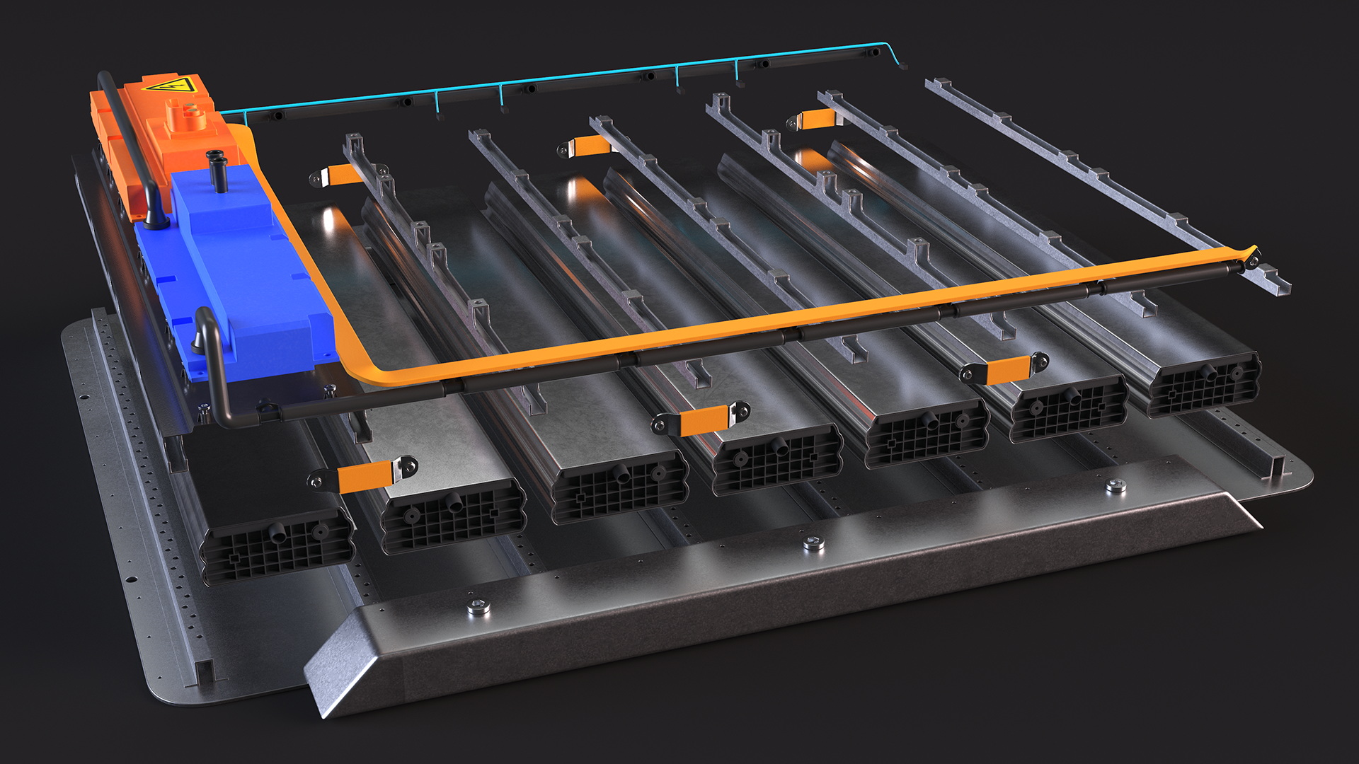 3D Disassembled Electric Car Battery model