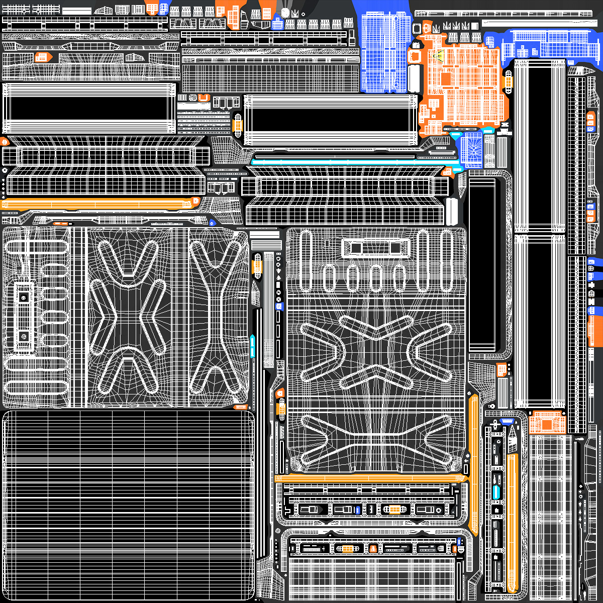 3D Disassembled Electric Car Battery model