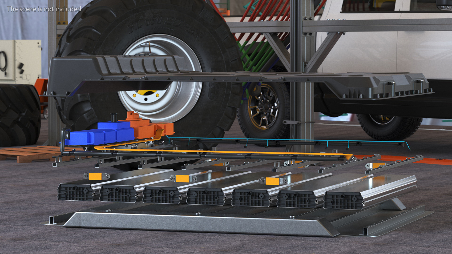 3D Disassembled Electric Car Battery model