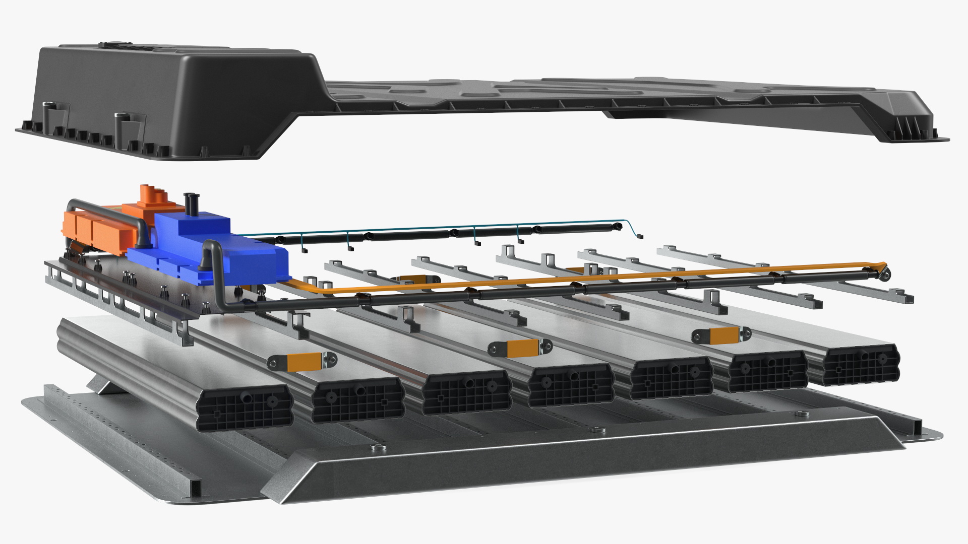 3D Disassembled Electric Car Battery model