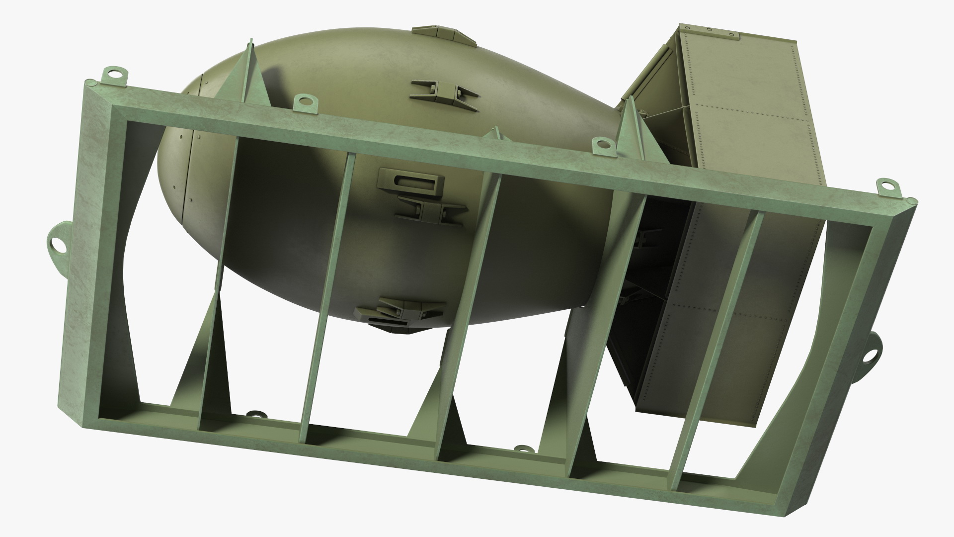 3D Atomic Bomb Fat Man Green with Shipping Pallet