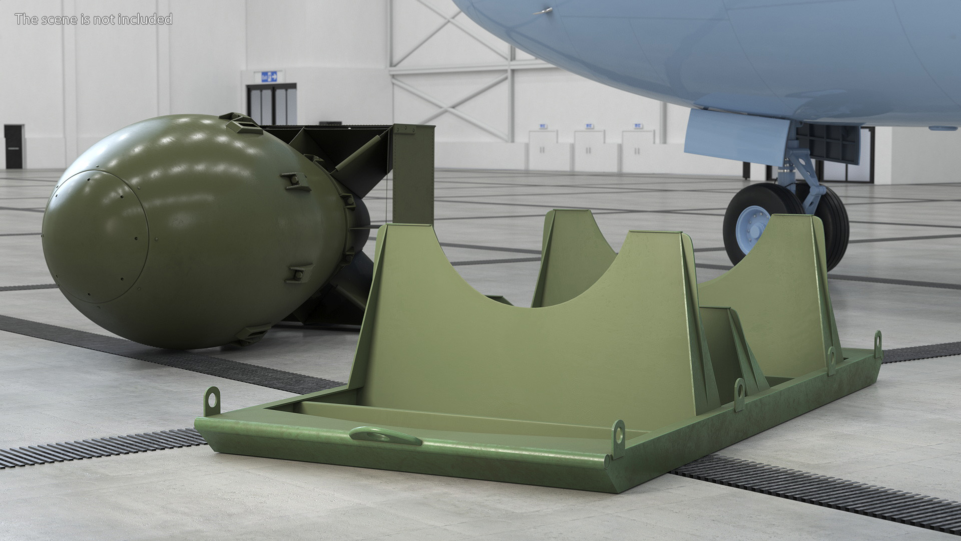 3D Atomic Bomb Fat Man Green with Shipping Pallet