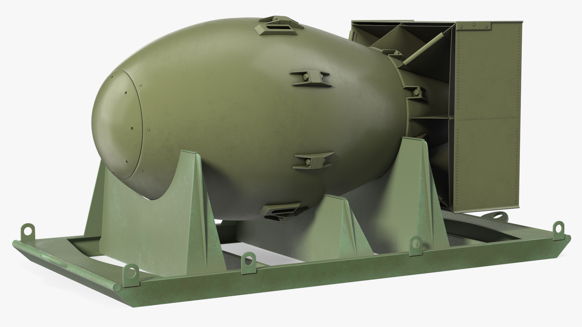 3D Atomic Bomb Fat Man Green with Shipping Pallet
