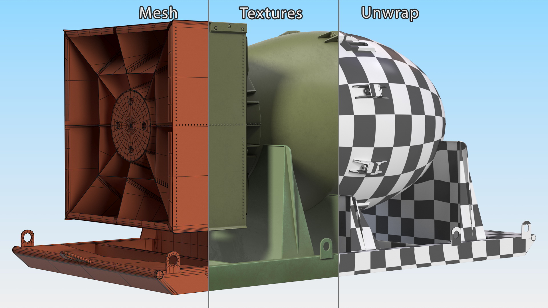 3D Atomic Bomb Fat Man Green with Shipping Pallet
