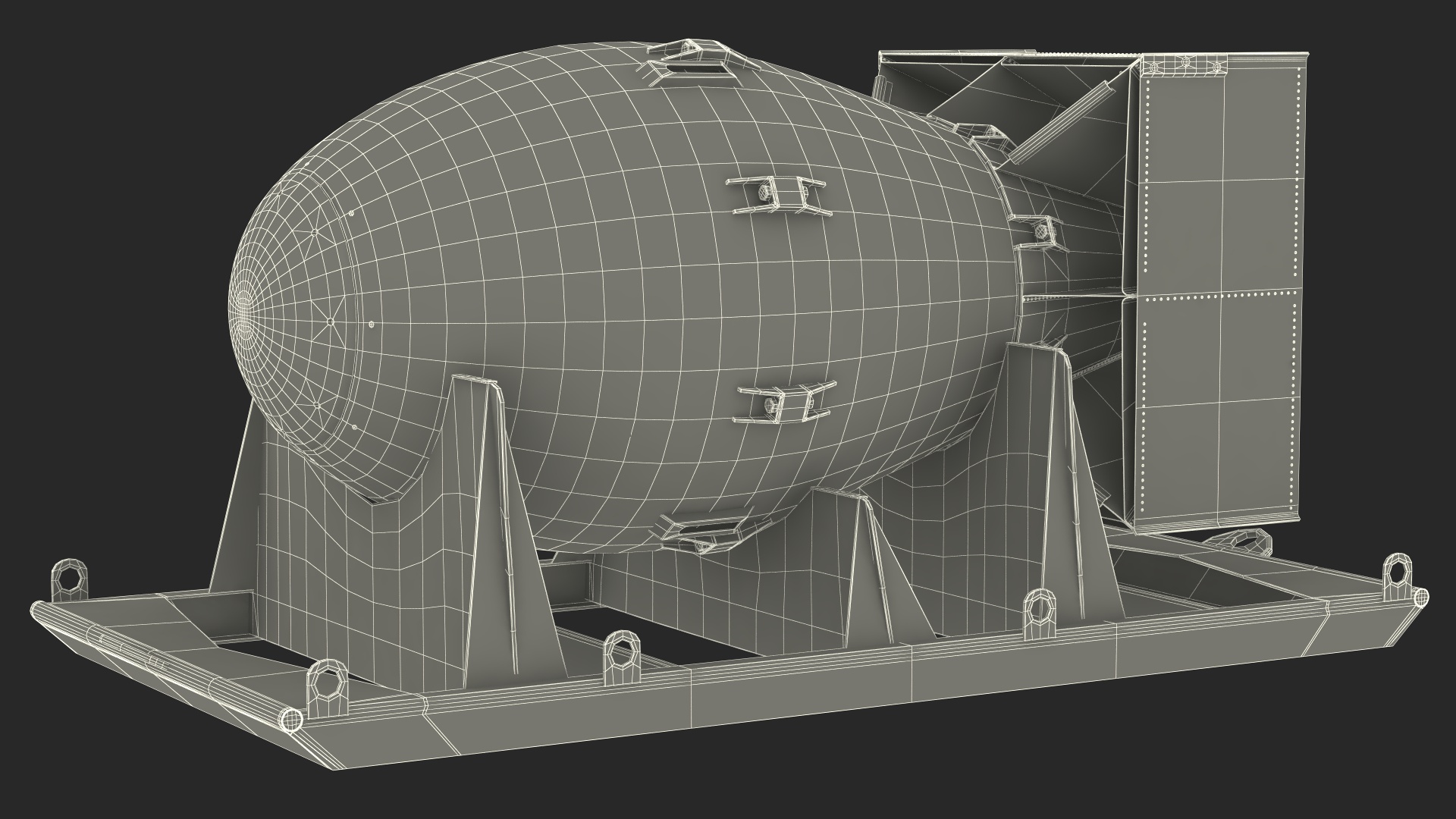 3D Atomic Bomb Fat Man Green with Shipping Pallet