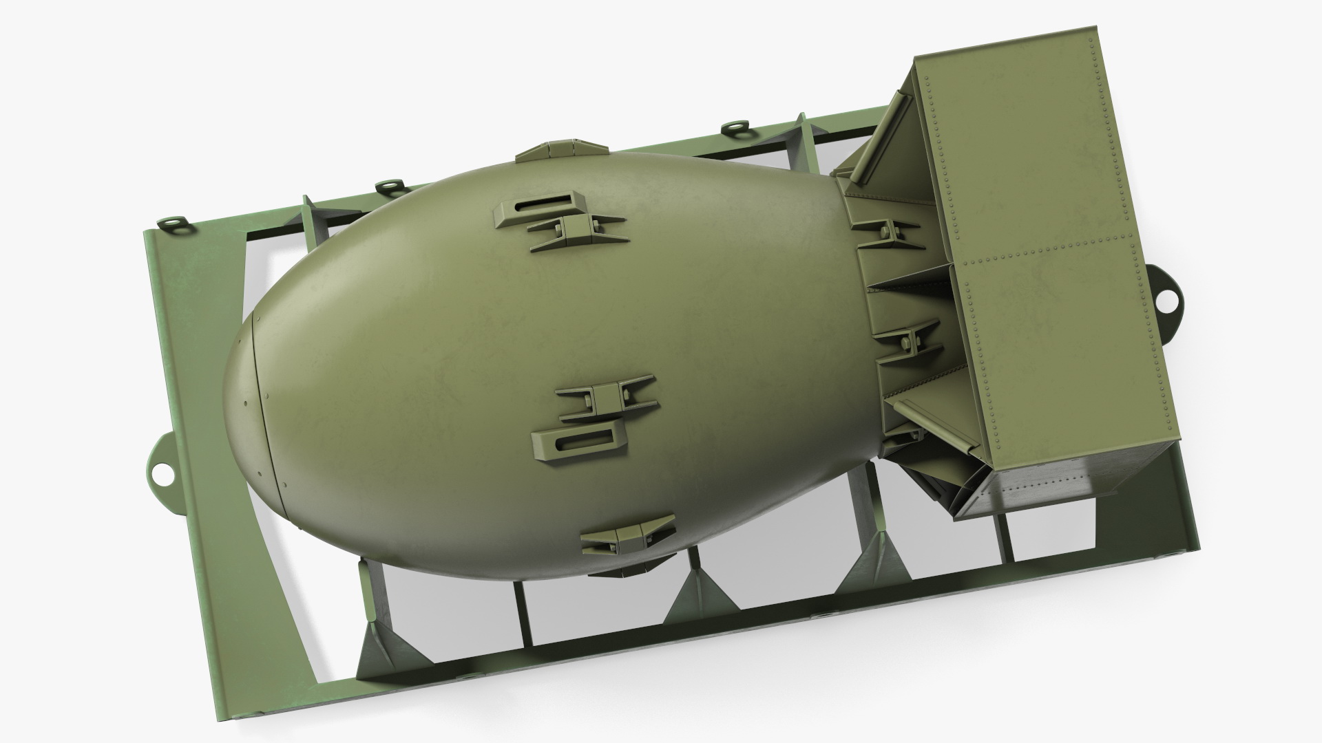 3D Atomic Bomb Fat Man Green with Shipping Pallet