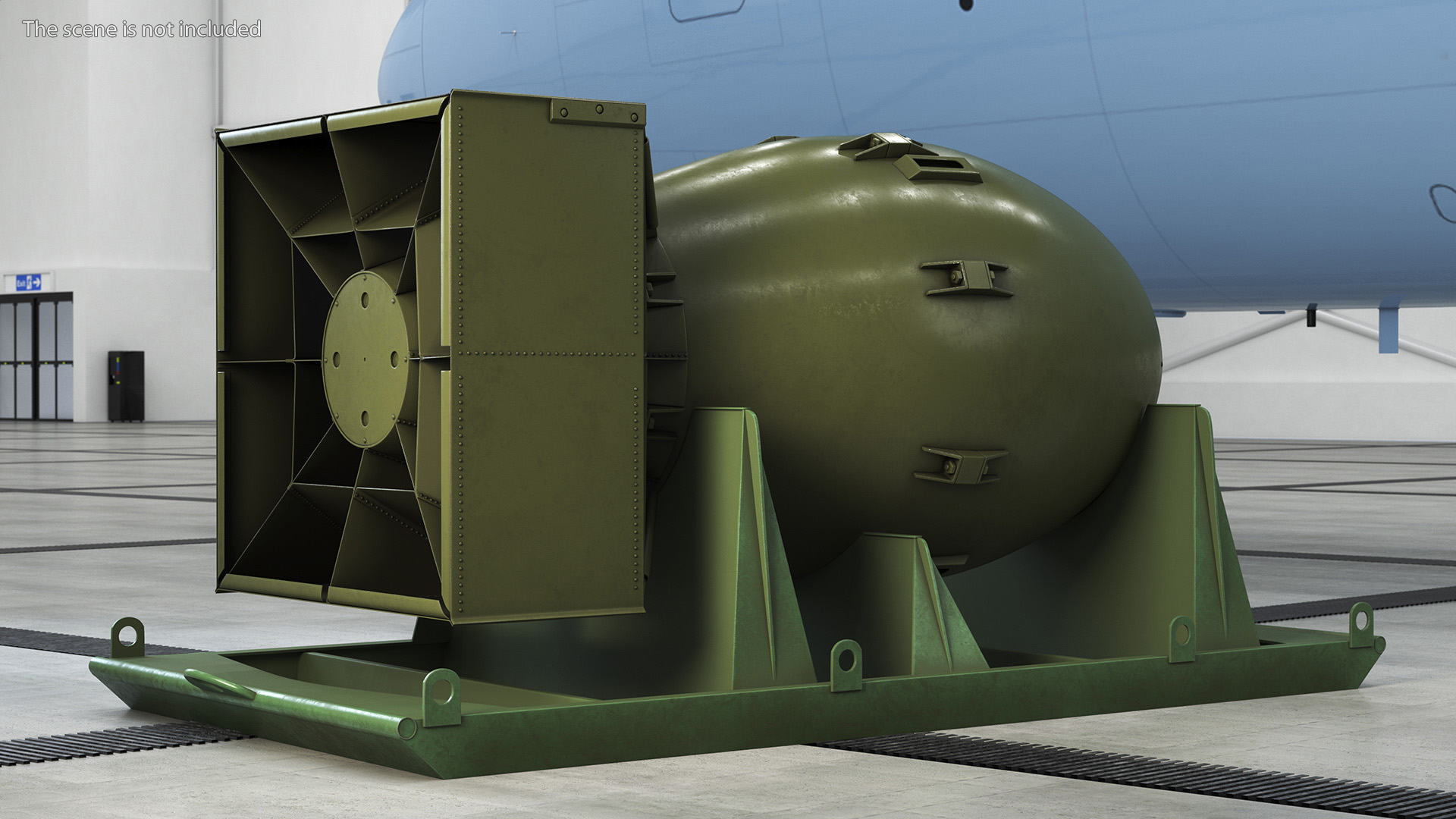 3D Atomic Bomb Fat Man Green with Shipping Pallet