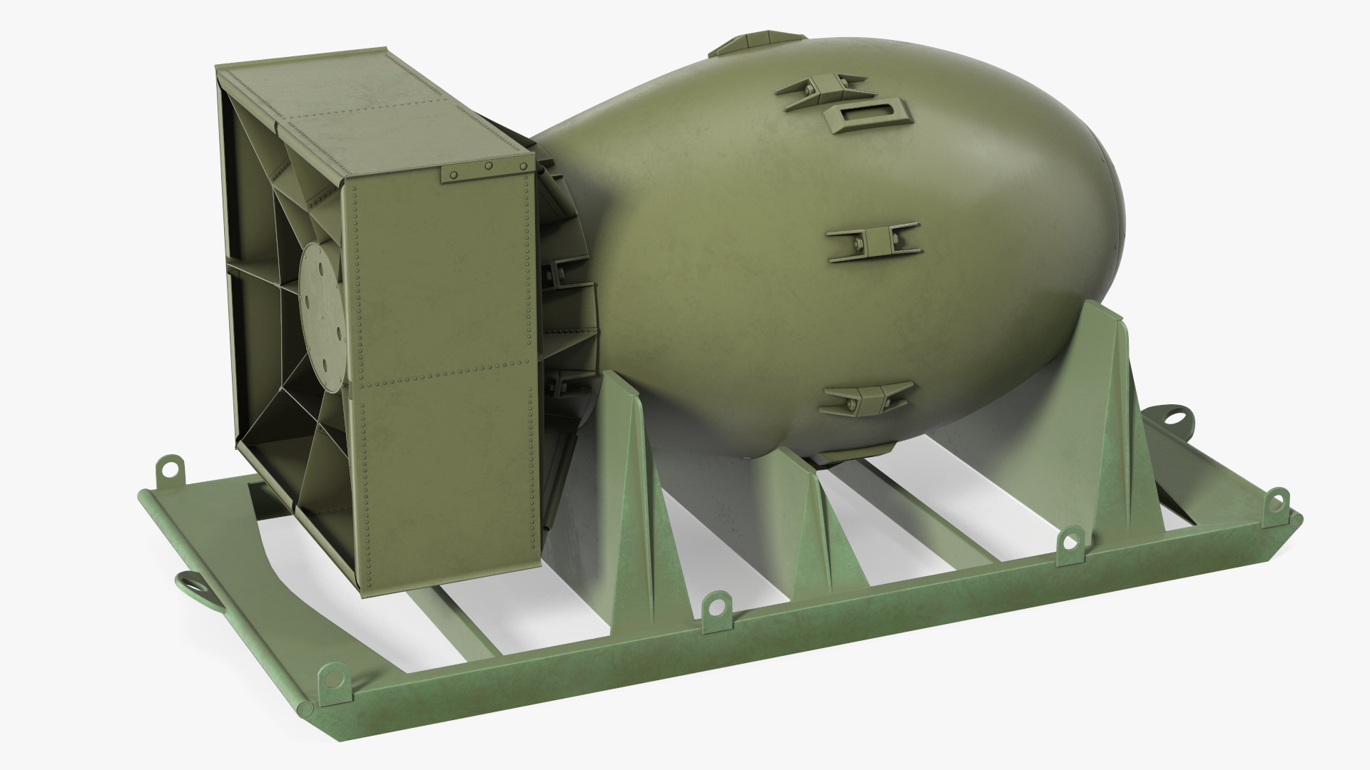 3D Atomic Bomb Fat Man Green with Shipping Pallet