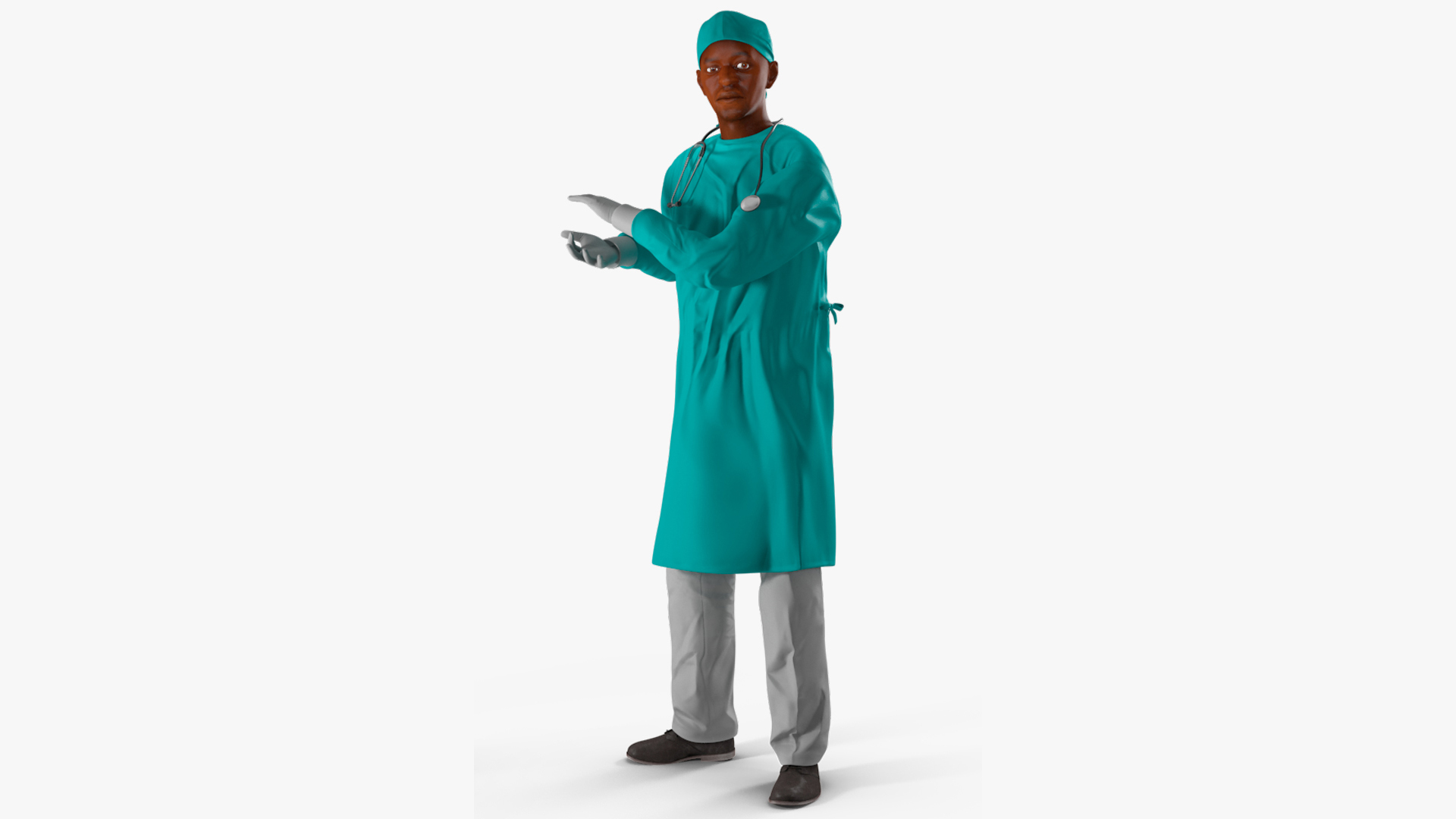 3D African Black Male Doctor Rigged for Maya