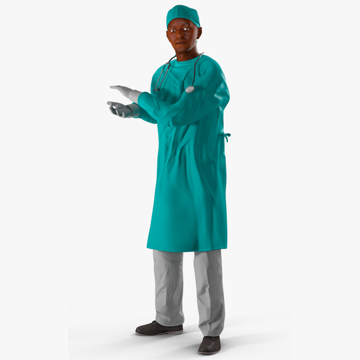 3D African Black Male Doctor Rigged for Maya