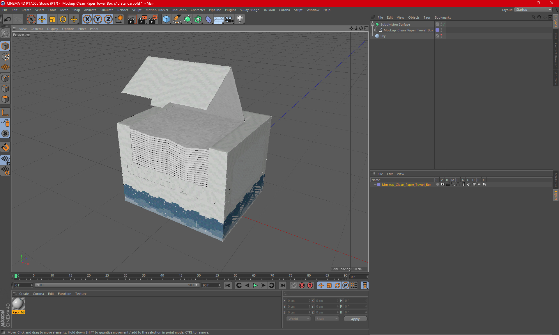 3D Mockup Clean Paper Towel Box model