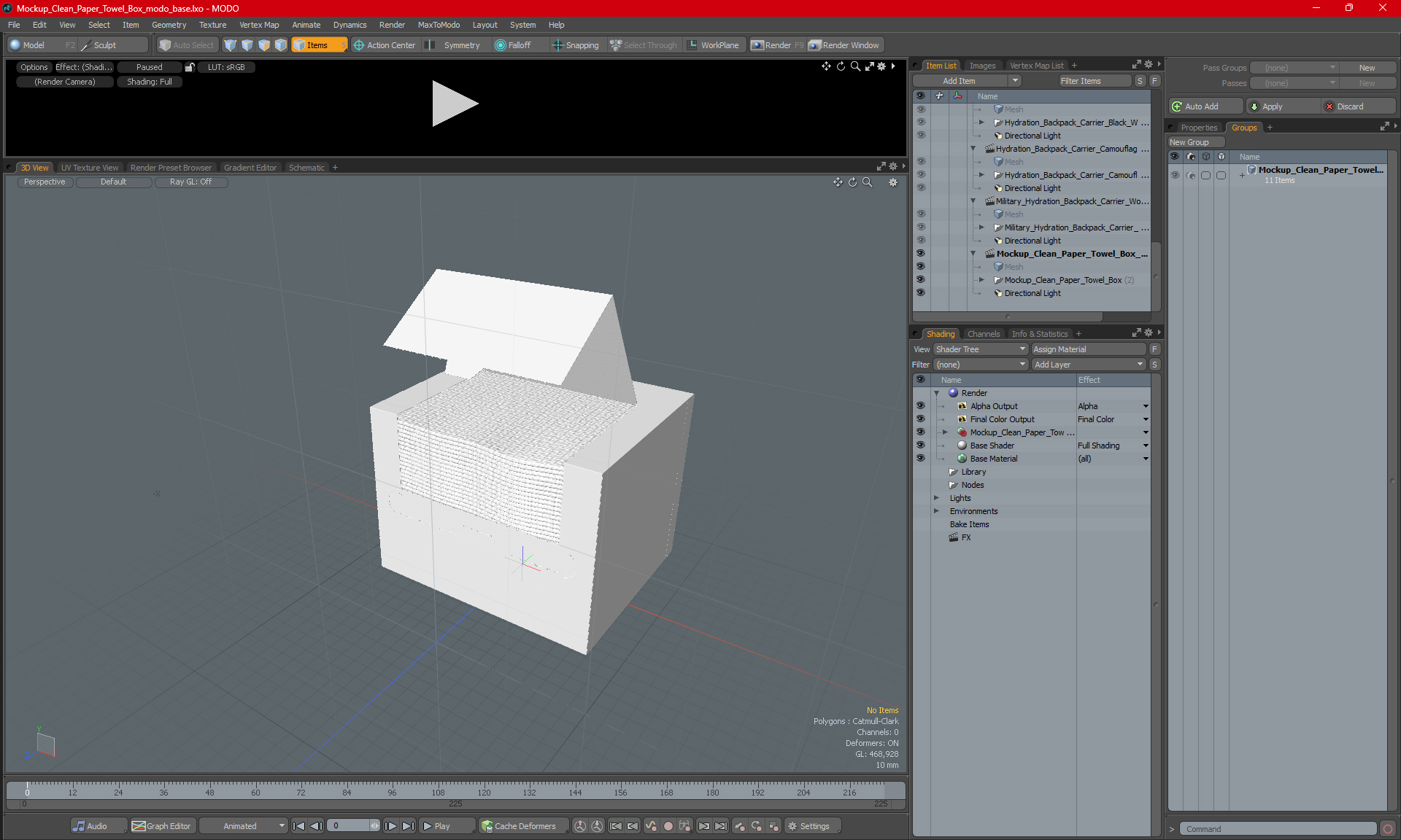3D Mockup Clean Paper Towel Box model
