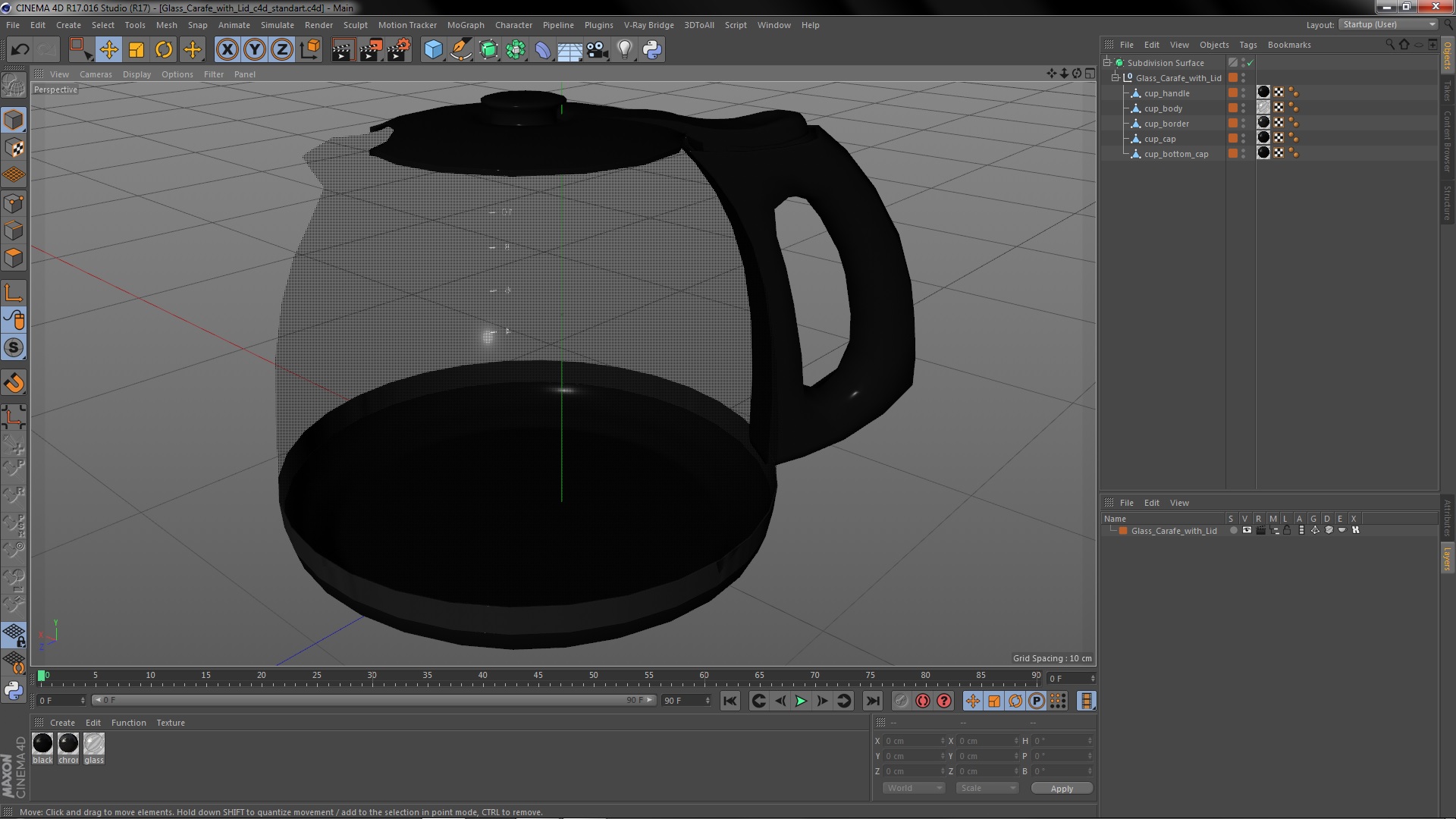 3D Glass Carafe with Lid