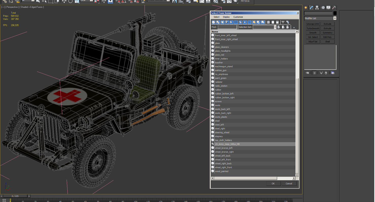 US Army Jeep Willys MB Ambulance 3D