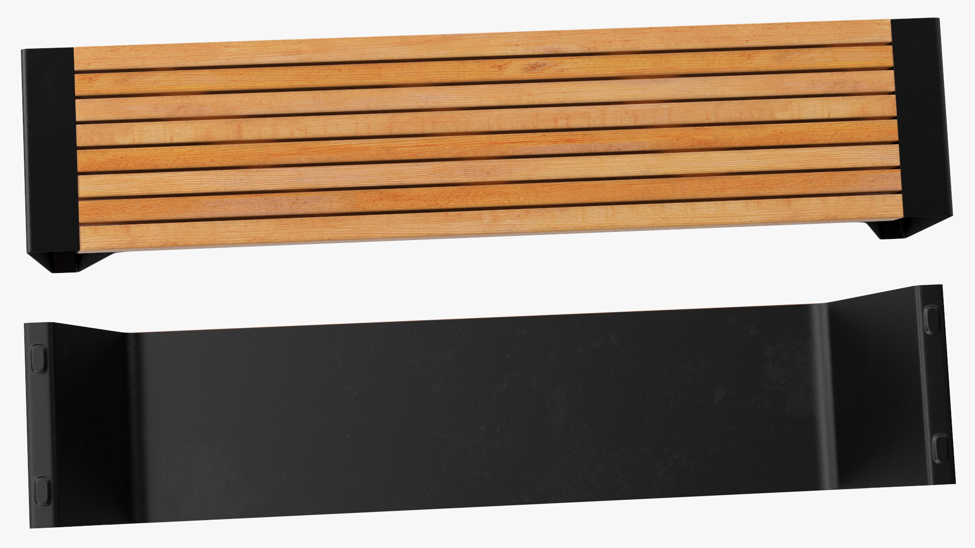 3D Modern Park Bench Black model