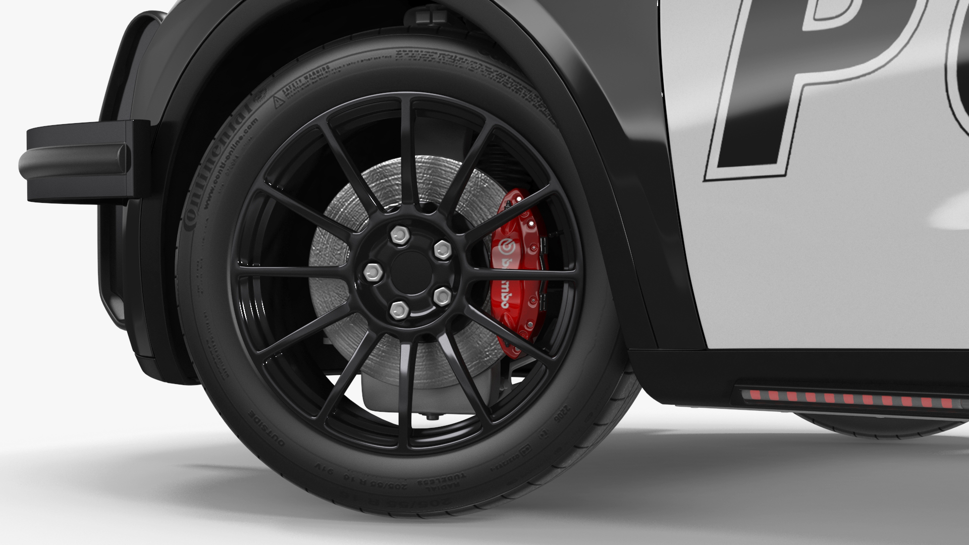 3D Police Tesla Model Y Lights On Rigged for Maya