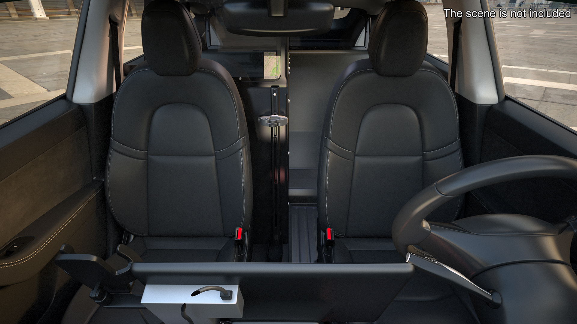 3D Police Tesla Model Y Lights On Rigged for Maya