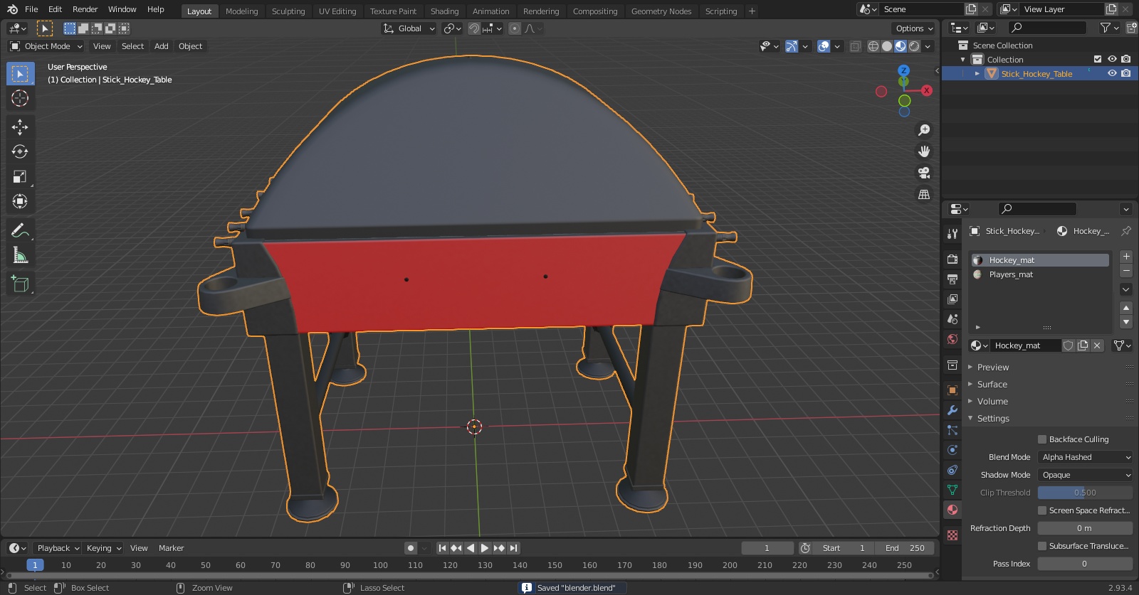3D Stick Hockey Table model