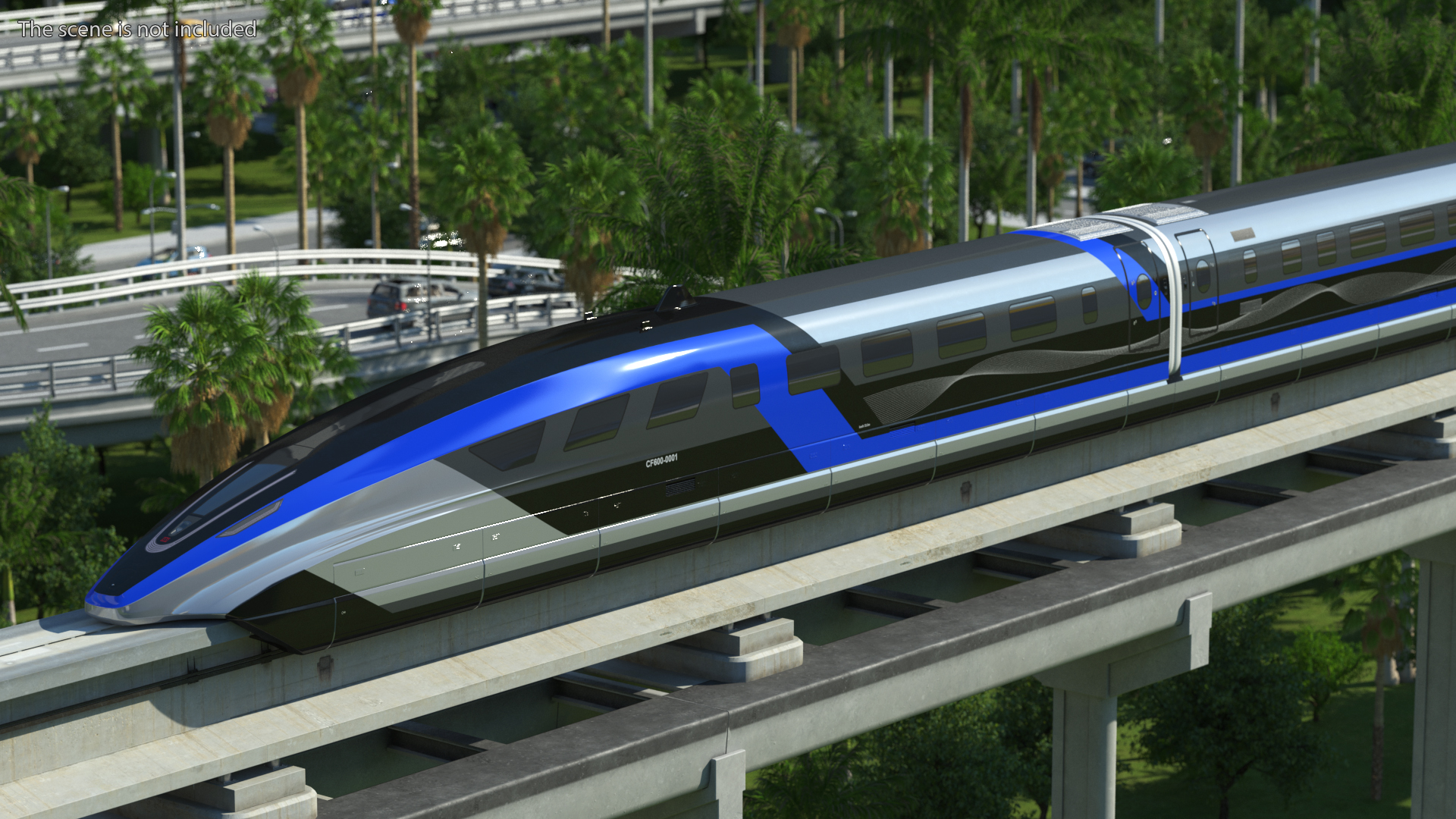 3D China Railway Maglev Train
