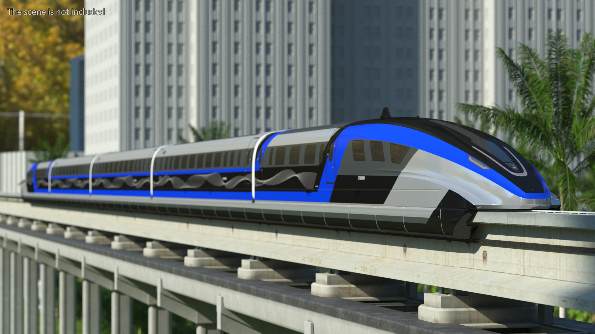 3D China Railway Maglev Train