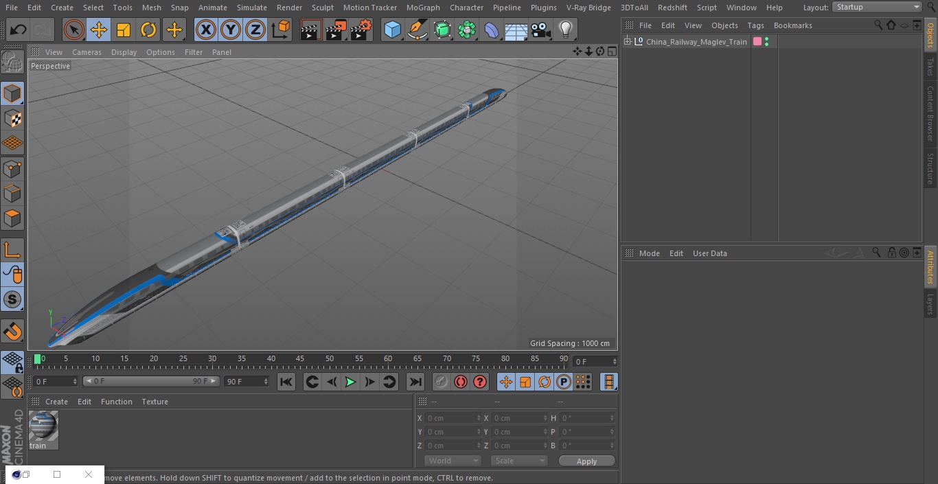 3D China Railway Maglev Train
