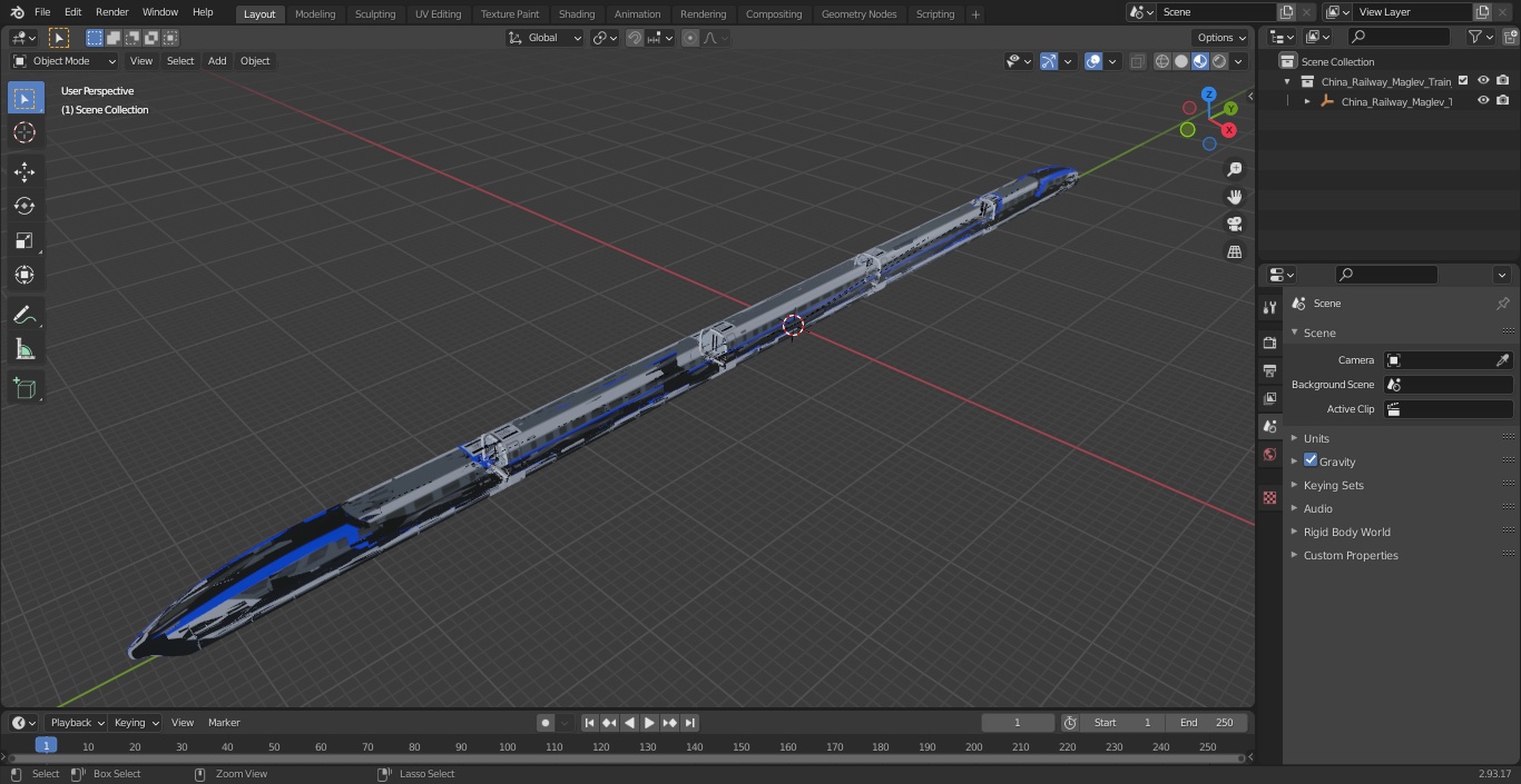 3D China Railway Maglev Train
