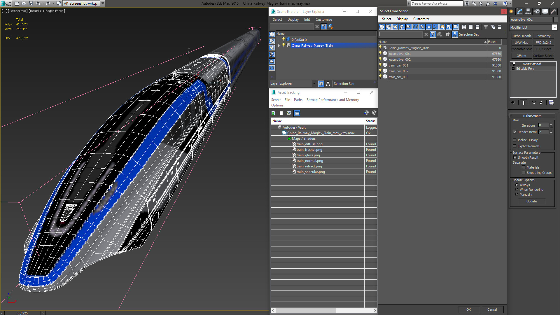 3D China Railway Maglev Train