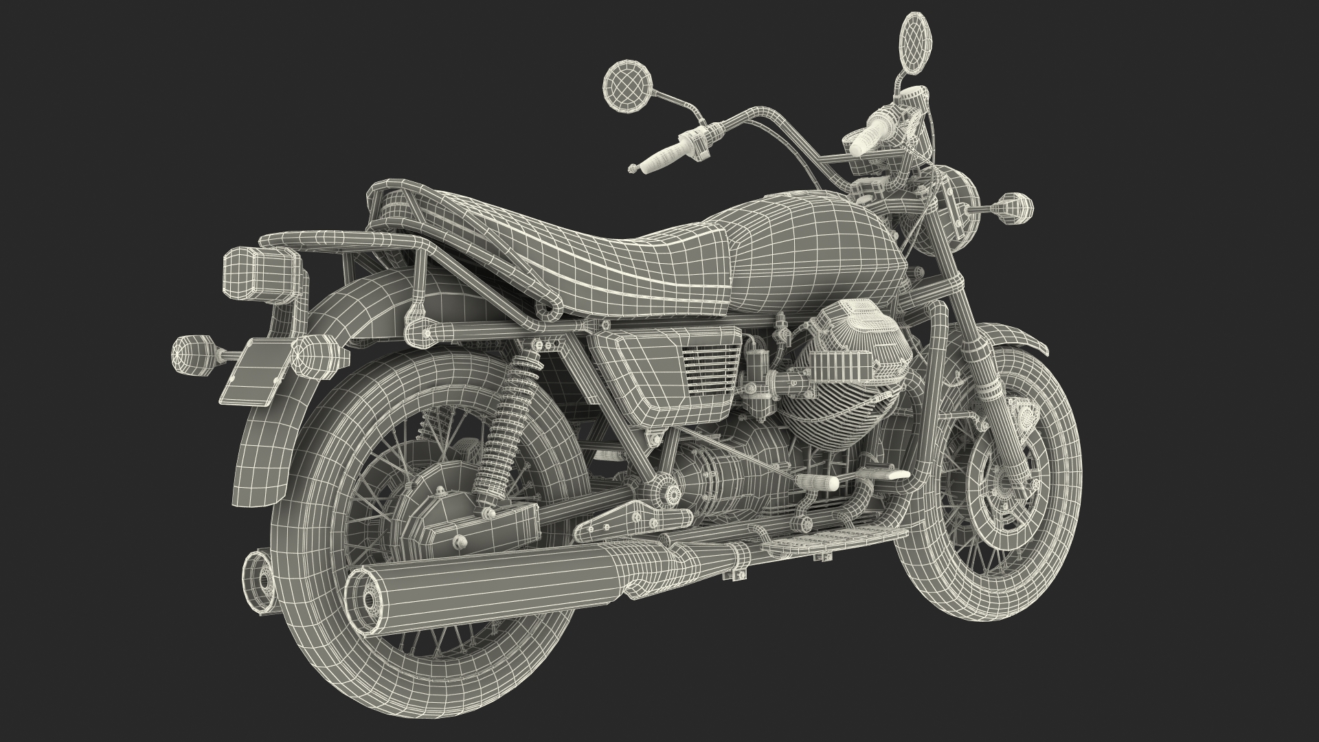 3D Vintage Motorcycle model