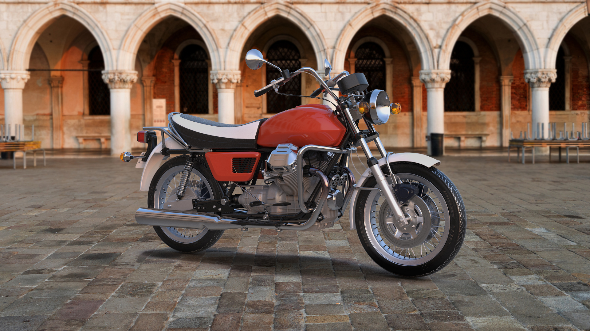 3D Vintage Motorcycle model