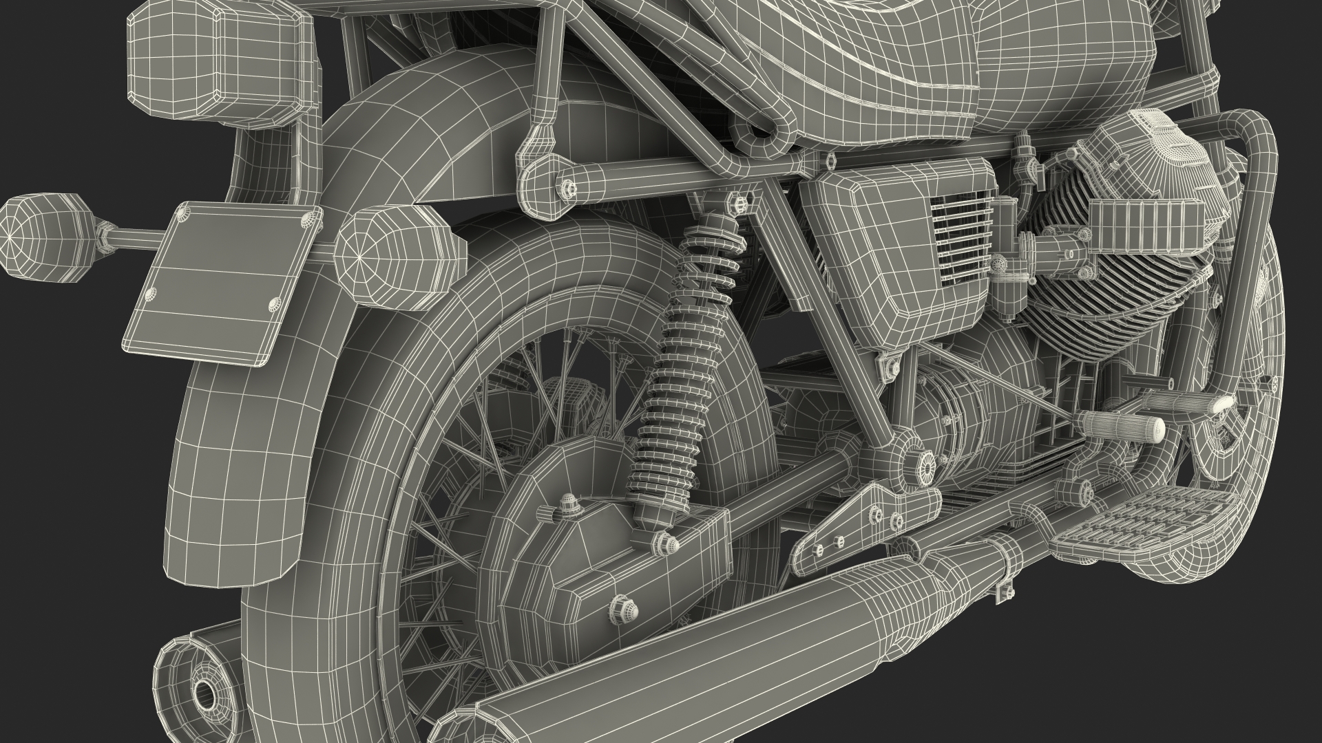 3D Vintage Motorcycle model