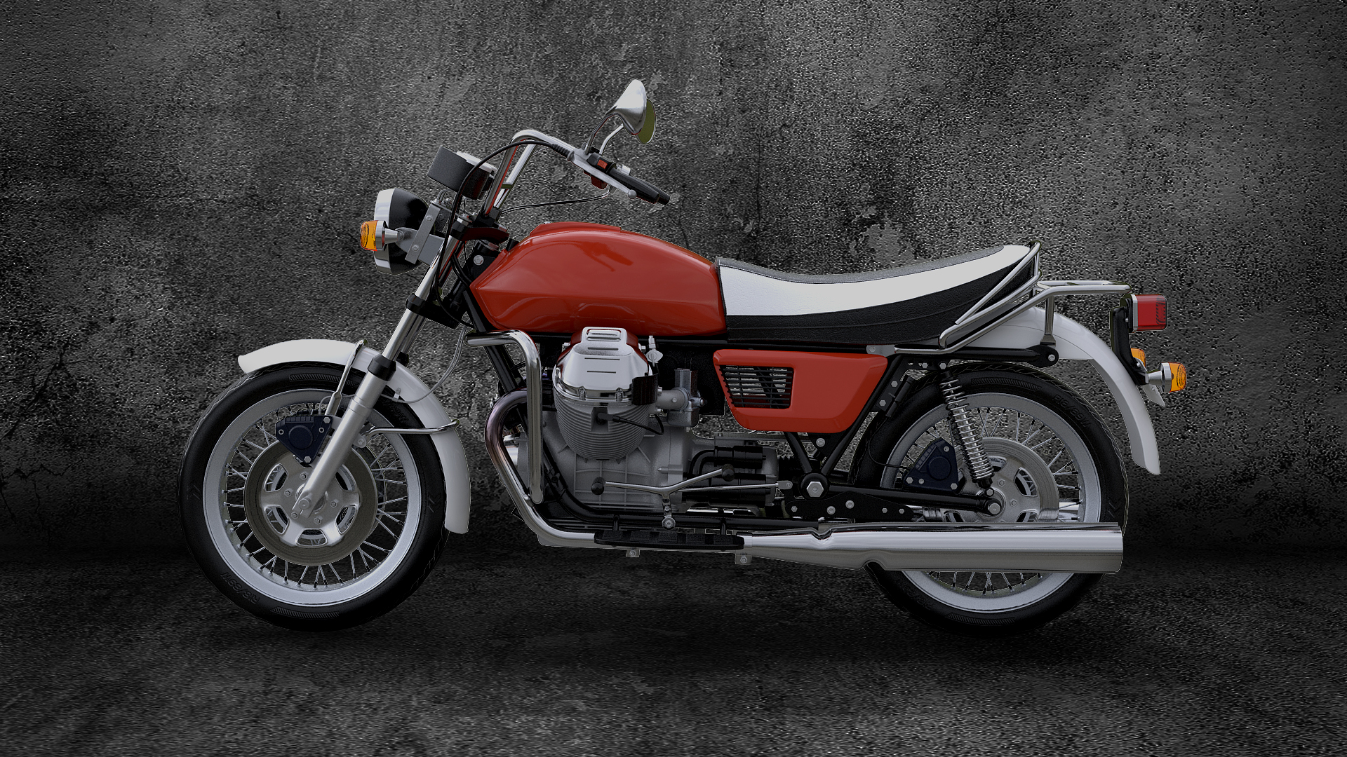 3D Vintage Motorcycle model