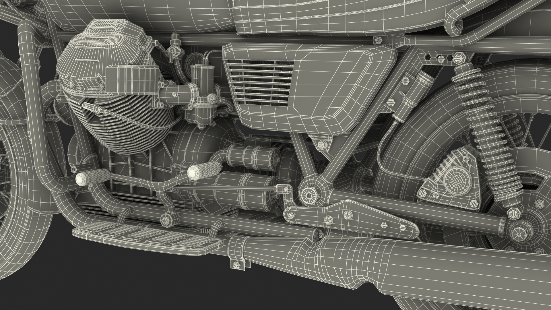 3D Vintage Motorcycle model