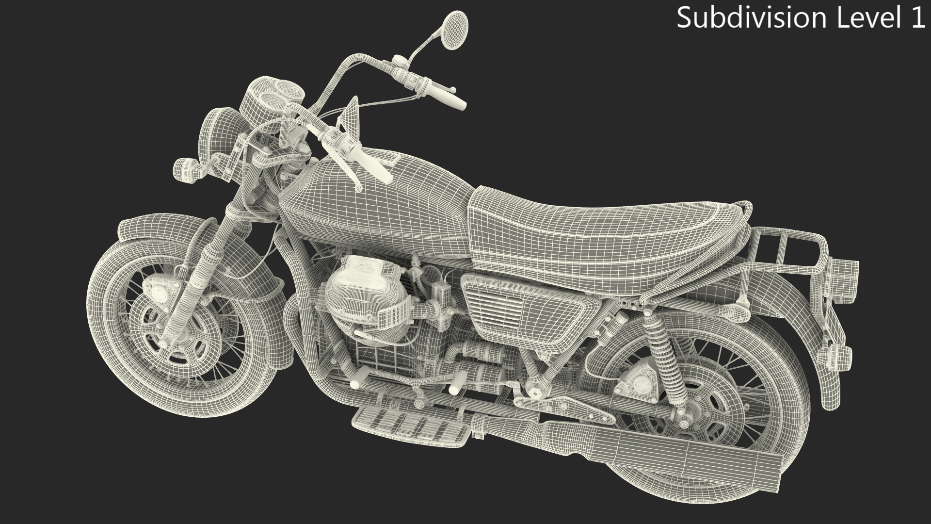 3D Vintage Motorcycle model