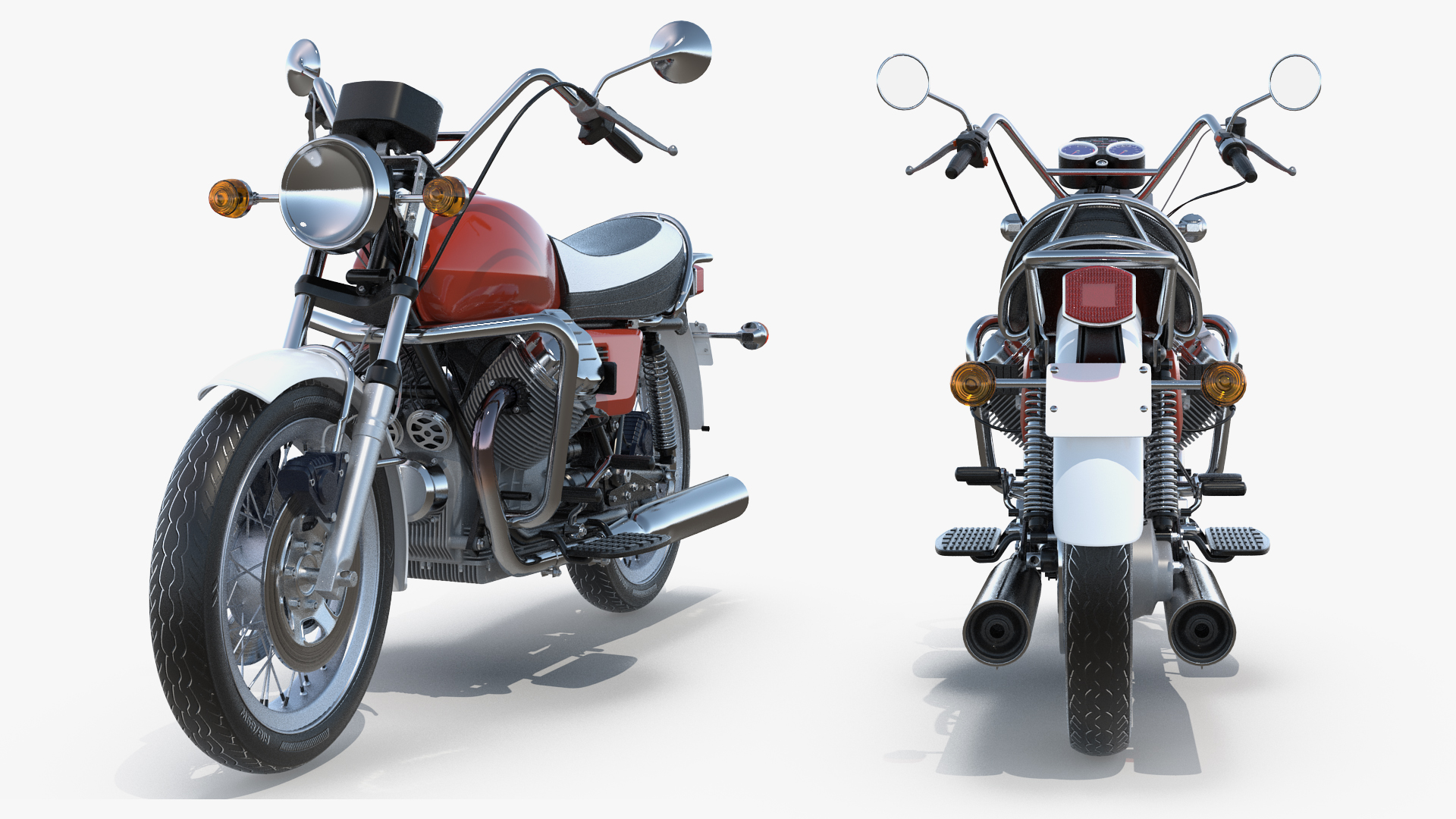 3D Vintage Motorcycle model