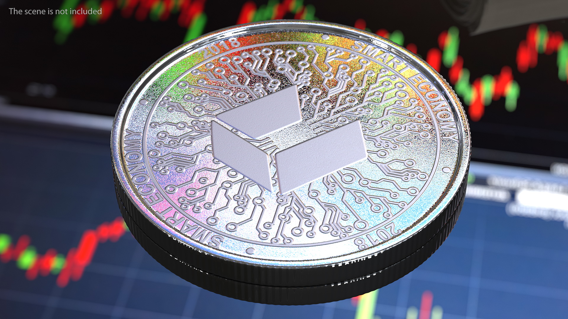 3D model NEO Cryptocurrency Coin Silver