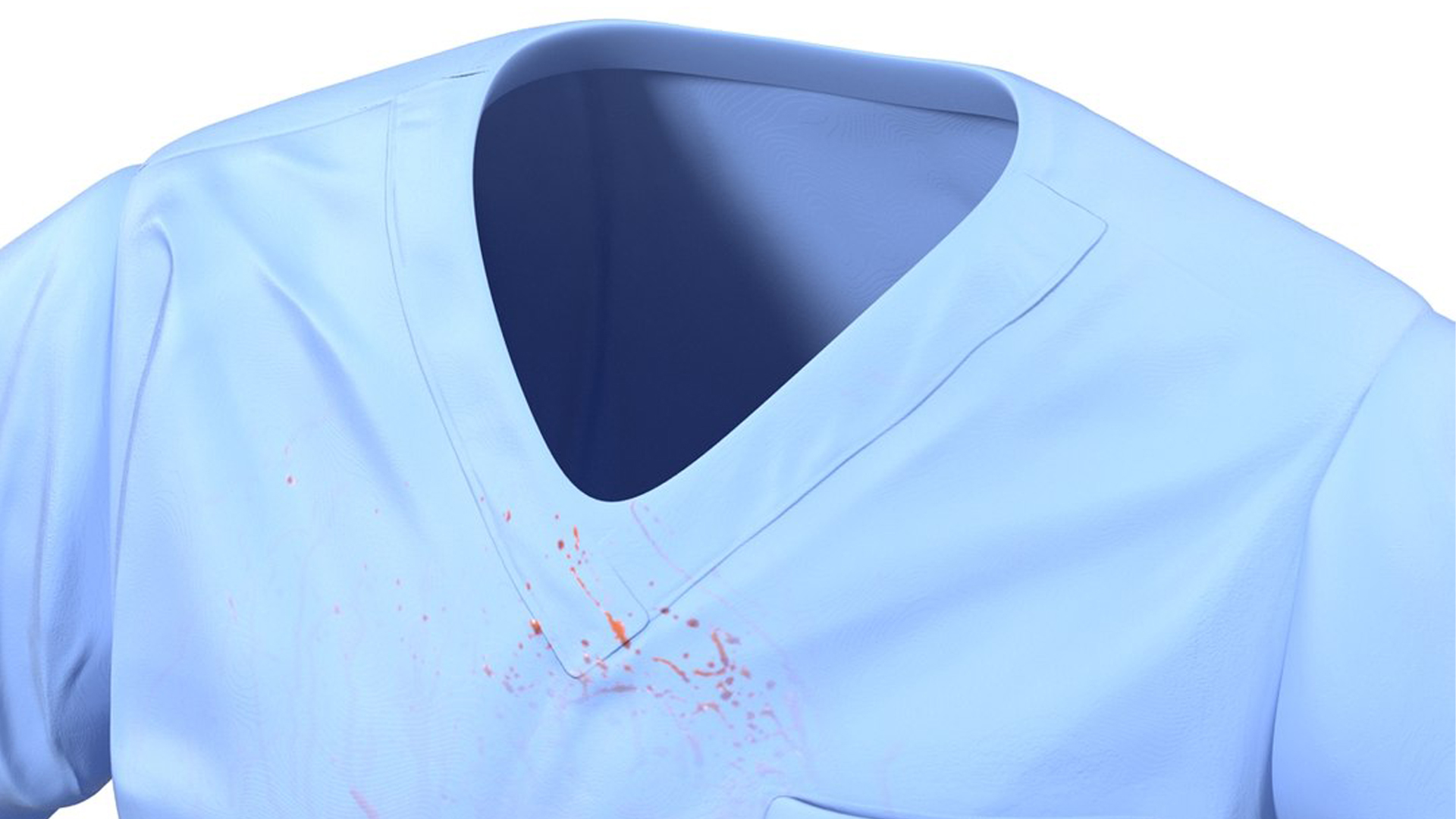 Surgeon Blue Scrubs Shirt Blood Stained 3D model