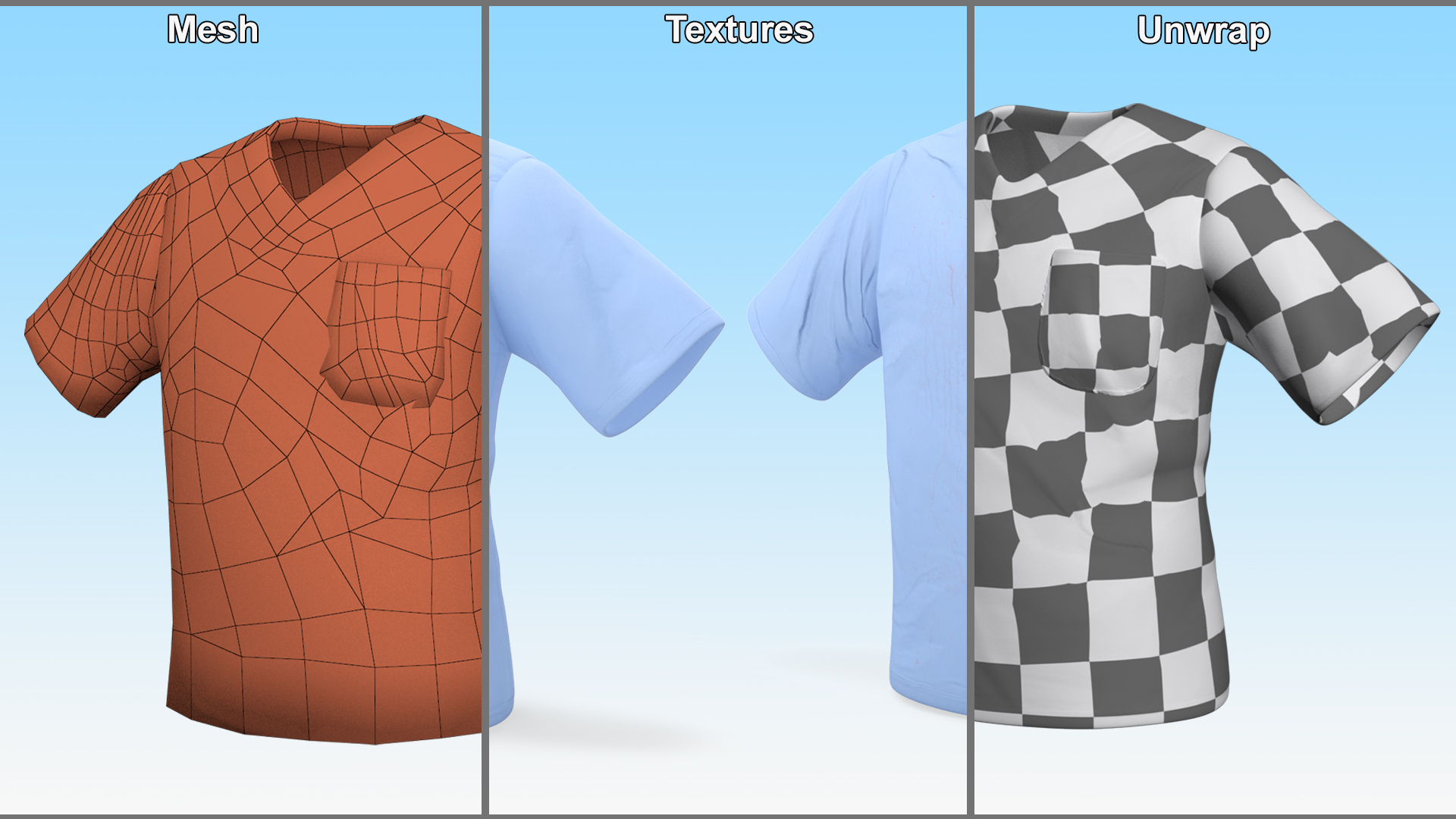 Surgeon Blue Scrubs Shirt Blood Stained 3D model